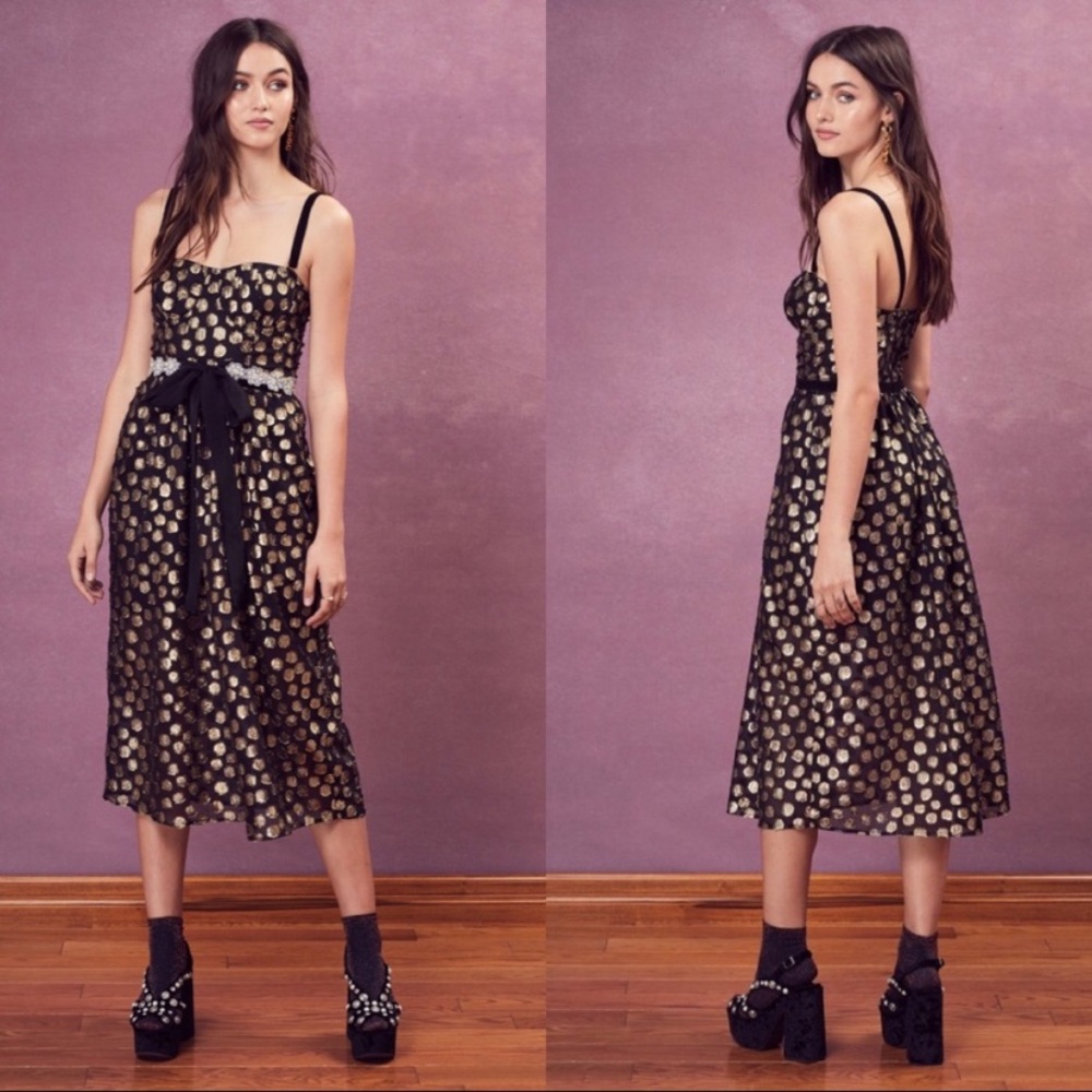 For Love and Lemons Lottie Midi Dress NWT Small